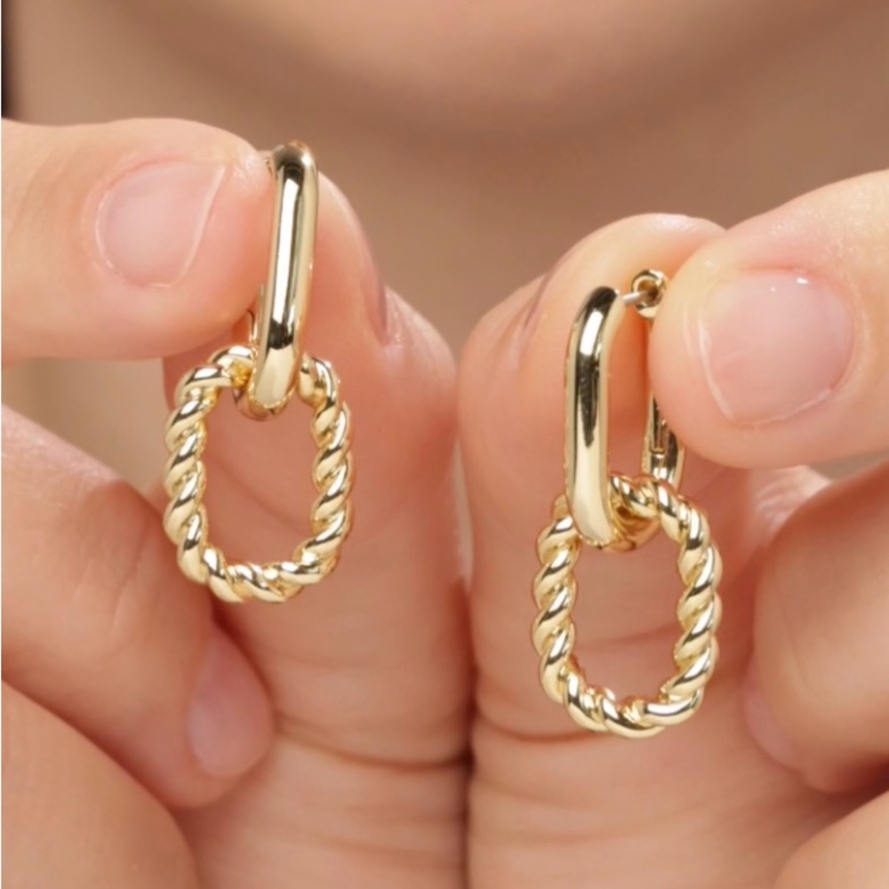 Twisted Gold Hoop Earrings